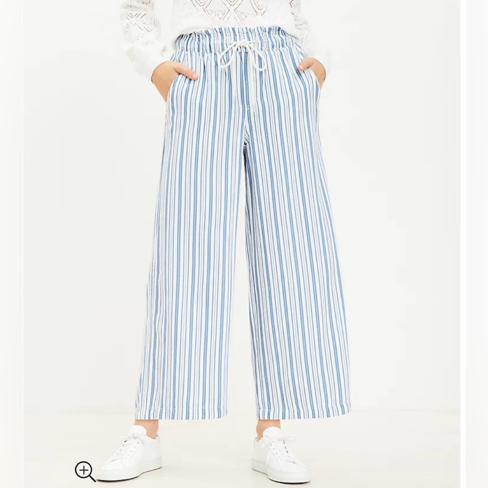 LOFT striped wide leg pants